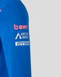 Blue Formula One team midlayer sleeve with BWT Arctic Wolf and Pirelli sponsor logos.