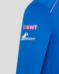 Blue midlayer sleeve showing BWT logo and Oakberry logo with a parrot graphic.